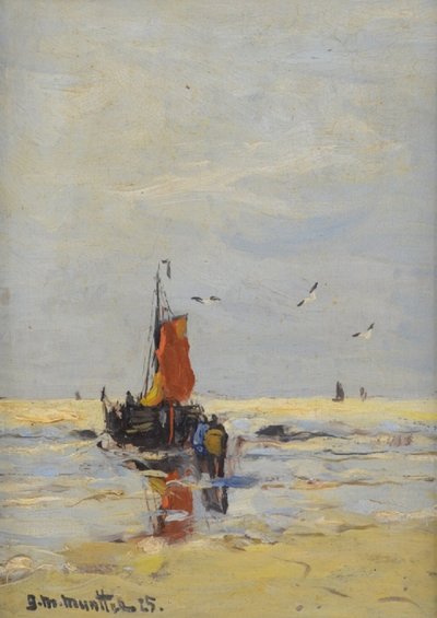 Botter op het strand door Gerhard Morgenstjerne Munthe